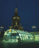 Poland, Warsaw, city, Warszawa Metro Station and Palace of Culture and Science