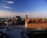 Warszawa panorama Starego Miasta, Plac Zamkowy, widok z Wieży przy kościele sw. Anny