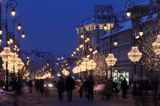świąteczna iluminacja Warszawy, Trakt Królewski, Krakowskie Przedmieście, Hotel Bristol