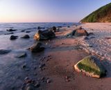 plaża nad Bałtykiem, klif na wyspie Wolin