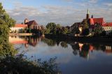 Wrocław, Ostrów Tumski, rzeka Odra, katedra