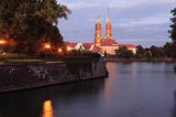 Wrocław, Ostrów Tumski i wyspa Piasek, rzeka Odra, katedra