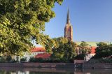 Wrocław, Ostrów Tumski, rzeka Odra, katedra