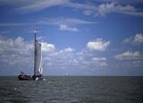 Barka holenderska na Waddensee, Morze Północne, Holandia